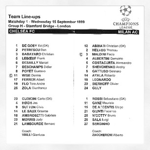 Chelsea vs. AC Milan.